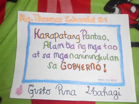 slogan tungkol sa karapatan|DepEd Learning Portal.